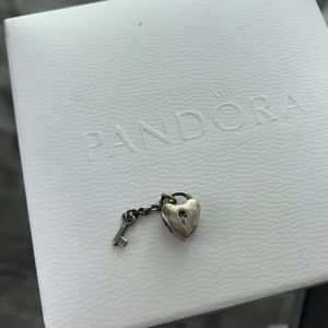 Pandora charm heart lock & key